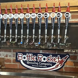 Bottle Rocket Brewing tap wall