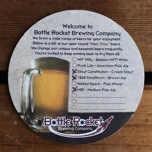 You can record what you had on your beer Pub coaster!