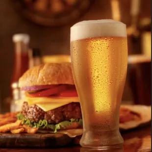 Gourmet burgers and beer