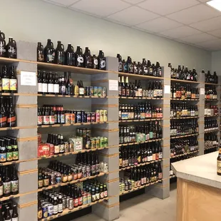 a wide selection of beer in a store
