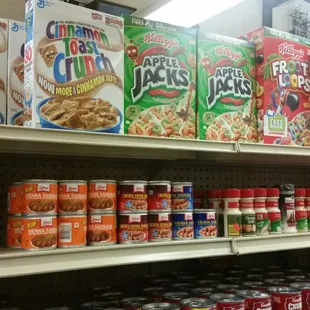 Cereal and canned goods