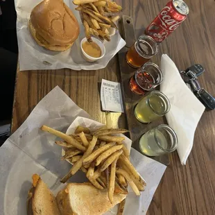 Grilled cheese and flight