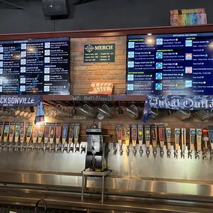 beer taps and menus