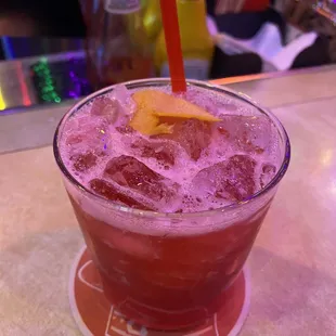 Santa's Little Helper: bourbon, maple, grenadine, orange bitters, cranberry &amp; rosemary