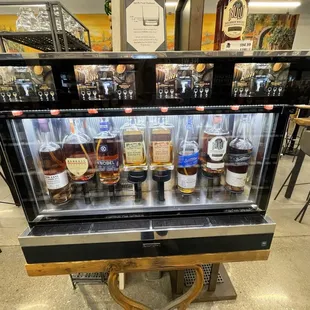 a display of liquor in a store