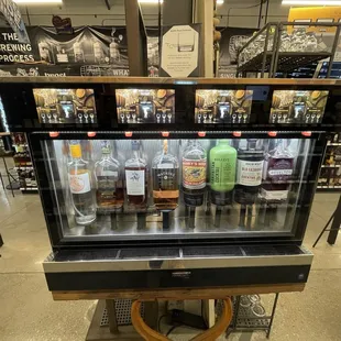 a display of liquor in a store