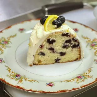 a slice of cake on a plate