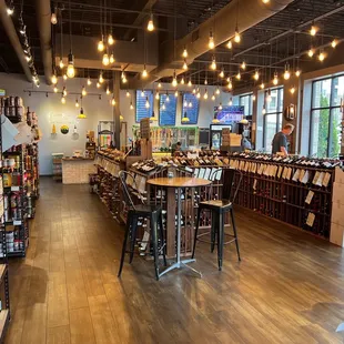 the inside of a liquor store