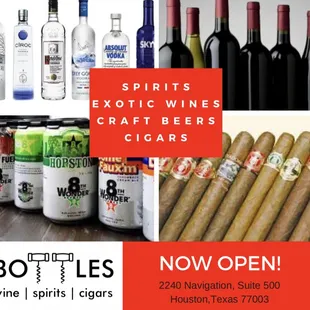 bottles of alcohol and cigars