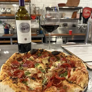 Purple cowboy red blend and classic with a twist pizza