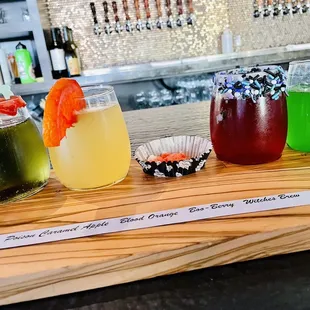 Their new October mimosa flight.. it's spook-tacular!!