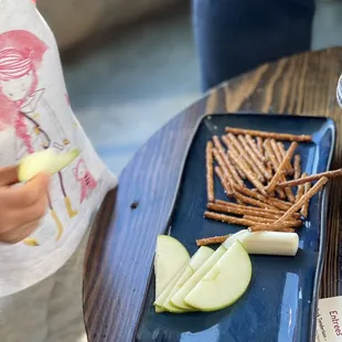 Complimentary kids snack plate, how considerate