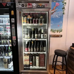 a display of bottles of beer