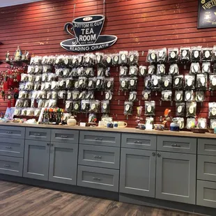 Display to buy tea and other items.