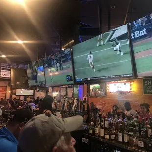 a baseball game being played
