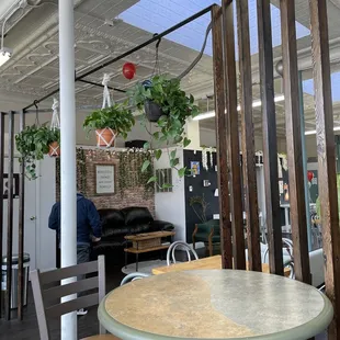 tables and chairs in a coffeehouse
