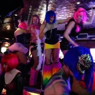 a group of women dressed in costumes