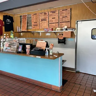 the register counter where you read the menu and order the food.