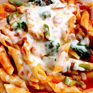 a close up of a pasta dish