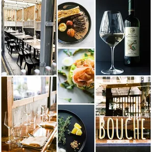 a collage of photos of a restaurant