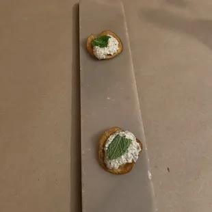 Amuse bouche-brought to the table complimentary with our first drink