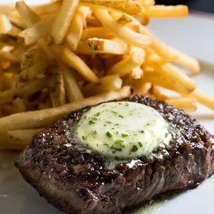 a steak and french fries