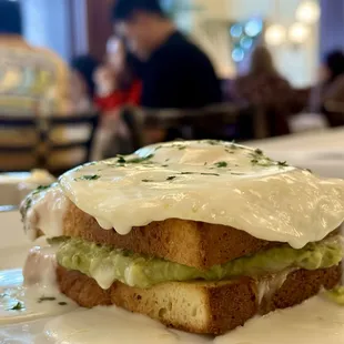 Bouchon Croque Madame - with Avocado substitute  Photo by Anton N.