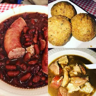 Red Beans and Rice, Boudin Balls, Gumbo