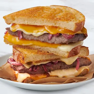 a grilled cheese sandwich on a plate