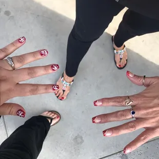 2 full sets and 2 pedicures