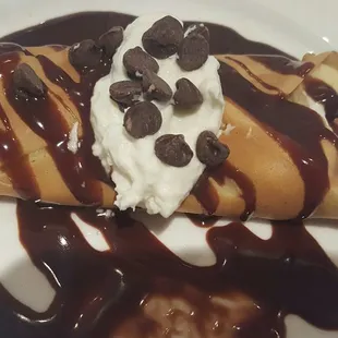 Delicious Chocolate Chip Banana Crepe.