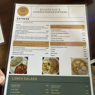 Lunch menu