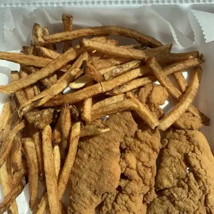 fried chicken and french fries