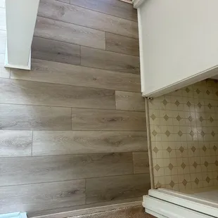 Vinyl planks.  Hallway.