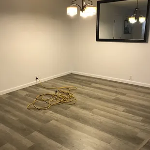 Installed vinyl flooring
