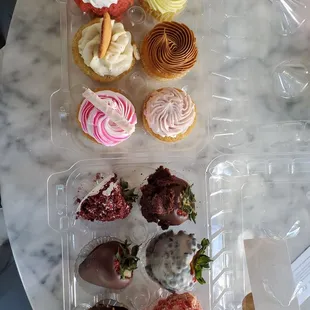 a variety of cupcakes