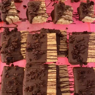 Dipped brownie explosion graham crackers Ana&apos;s rice Krispy squares