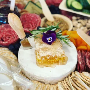 Delicious honeycomb with brie