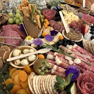 a platter of meat and cheeses