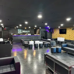 the lounge area of a nightclub