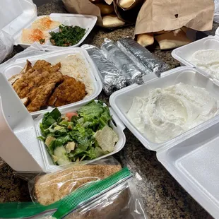 Chicken Cream Chops, Shish Kafta Sandwich, Meat Shawarma Sando, Chicken Shawarma Sando, Garlic Spread, Starter Plate, Fresh Baked Bread