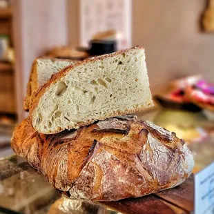 a loaf of bread on display