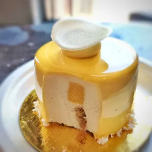 a piece of cake on a plate