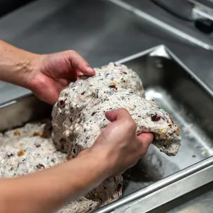 "Pain Sportif" made from scratch. Made with hazelnut, cranberries and apricots.