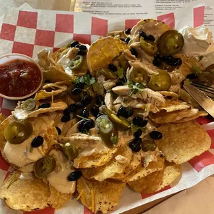Nachos with added chicken