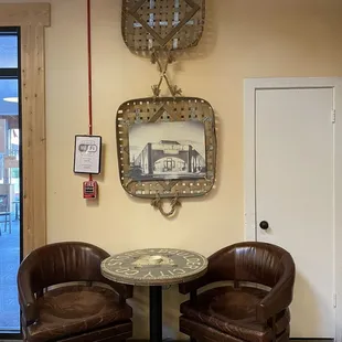 Some of the cozy seating inside.