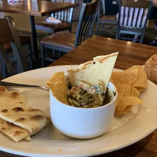 Spinach Artichoke Dip &amp; Pita Bread