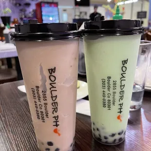 Lavender Smoothie Boba and Honeydew Smoothie Boba