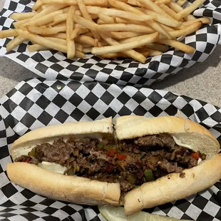 Philly cheesesteak-ask for inside of roll to be toasted on griddle if you like it that way