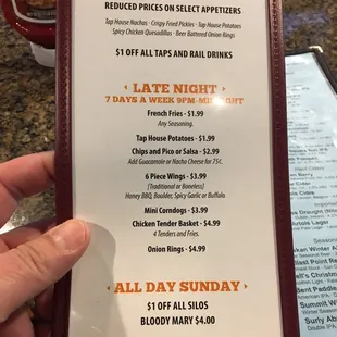 menu